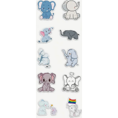 Cute Elephant Stickers 10's - Sold Assorted 